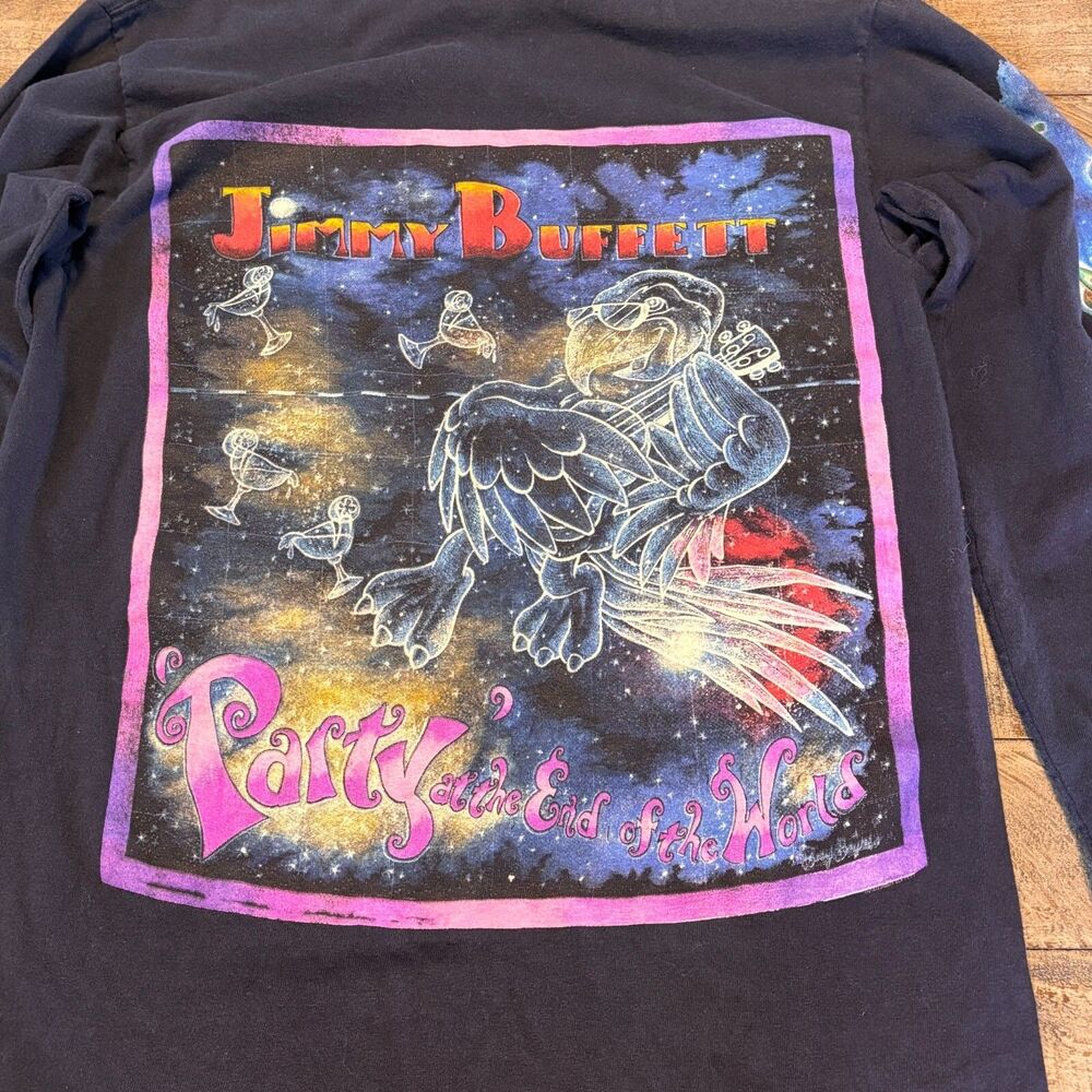 VINTAGE JIMMY BUFFETT PARTY AT THE END OF THE WORLD 2006 L/S TEE SHIRT SMALL